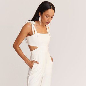 RW&CO Cocktail Jumpsuit with Bow Straps Size 10